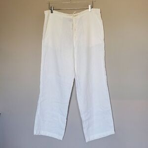 Co-Op Wide Straight Leg Linen White Lagenlook Beachy Pants Size XL